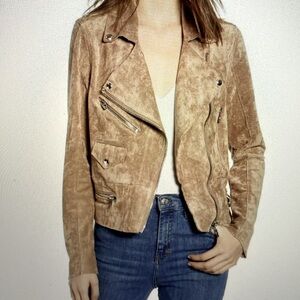 Blank NYC Brickwall Faux Suede Moto Jacket